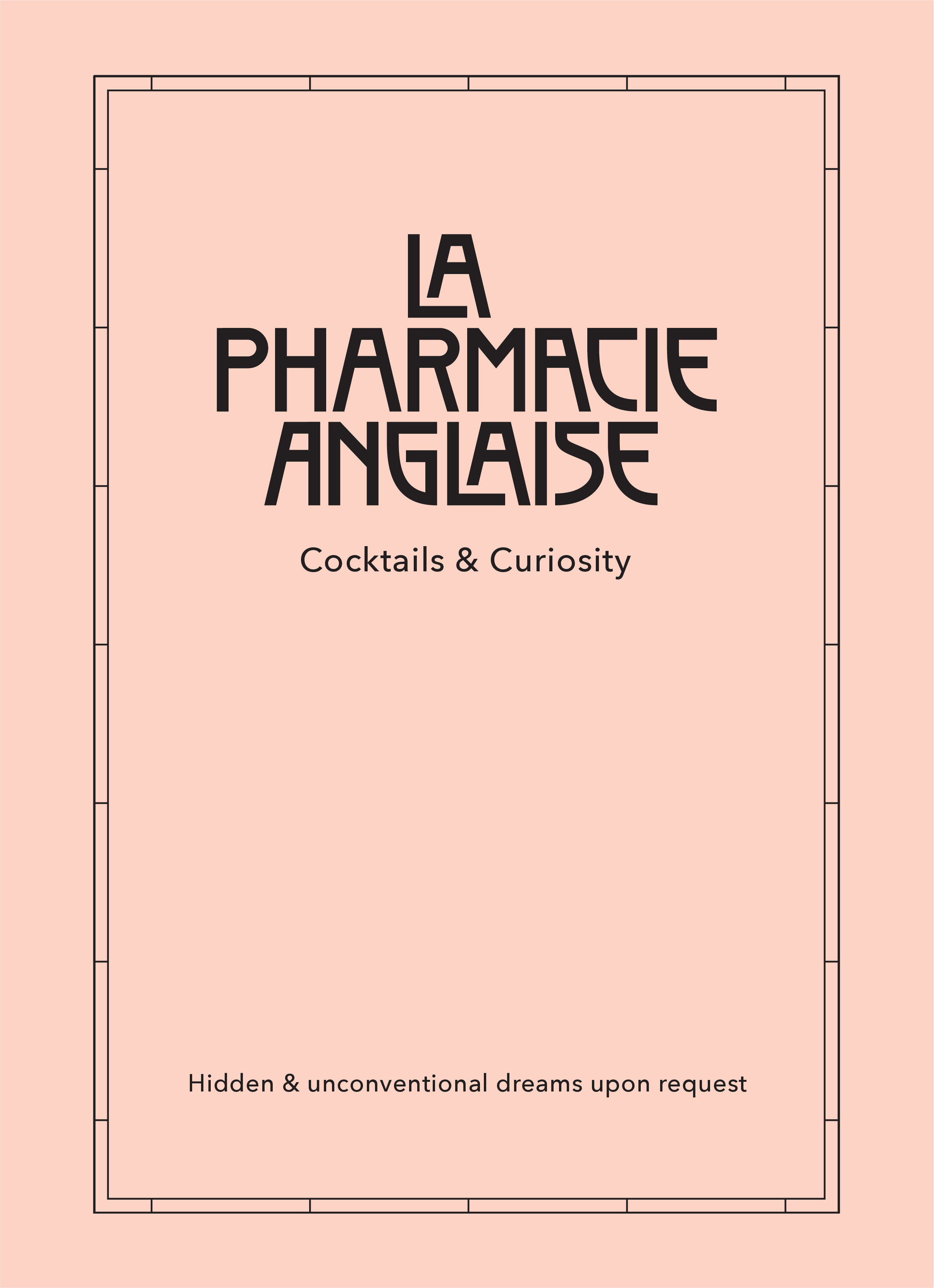 La Pharmacie Anglaise Menu Cover