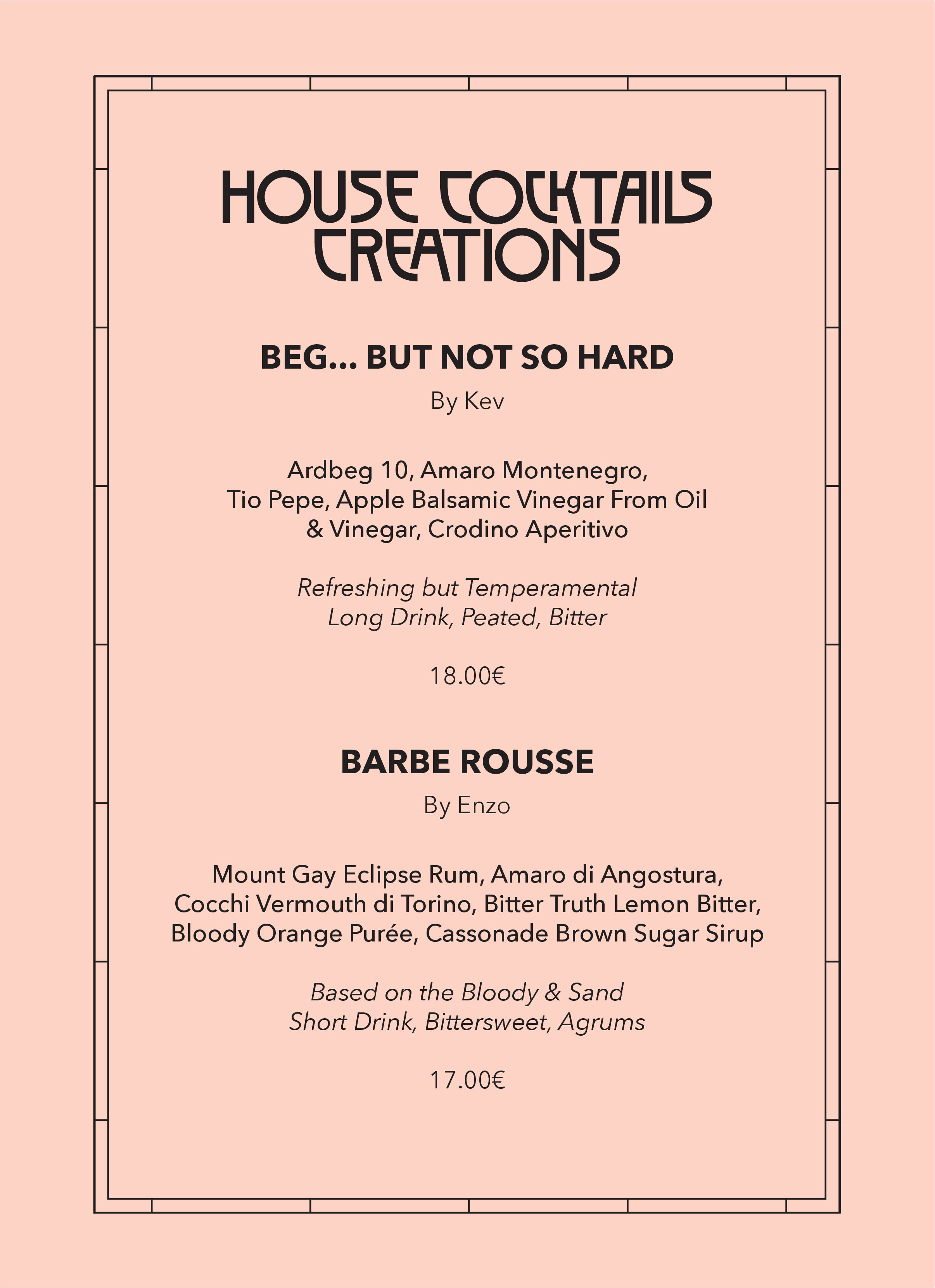 House Cocktails Creations